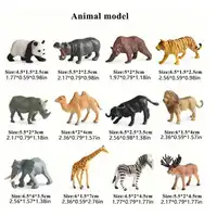 12pcs Wild Animal Models, Including Tiger, Lion, Brown Bear And Elephant, Suitable As Educational Gifts Carousel 2