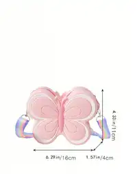 1pc Butterfly Silicone Zipper Mini Crossbody Shoulder Bag Suitable For All Season Daily Use Pink Carousel 3