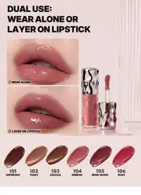 beauty glazed Glossy Smooth Soft Liquid Lip Gloss, Non-Sticky Lip Oil Lip Care Carousel 4