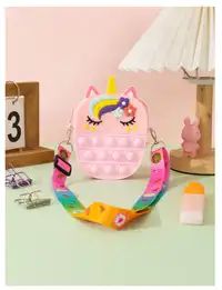 1pc Silicone Unicorn Bangs Shape Adjustable Crossbody Bag, Suitable For Outings Carousel 6