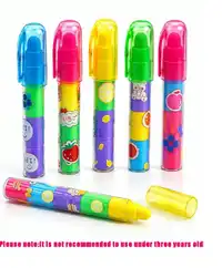 12pcs-Fruit Cartoon Pen-Shaped Erasers, Macaron Color Detachable Building Block Erasers