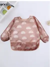 1pc Cartoon Waterproof Long Sleeve Bib, Soft Feeding Bib, Baby Smock, Lightweight For All Seasons Carousel 5