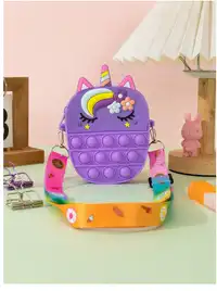 1pc Silicone Unicorn Bangs Shape Adjustable Crossbody Bag, Suitable For Outings Carousel 4