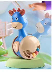 Deer Wobble Sliding Sensory Toy, Baby Educational Early Learning Toy, Infant Soothing Crawling Montessori Toy Carousel 2