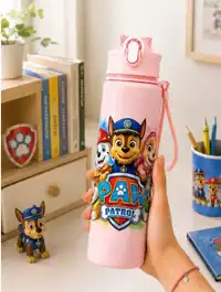 1pc Paw Patrol 800ml/27oz Leak-Proof Flip Top Water Bottle Carousel 2
