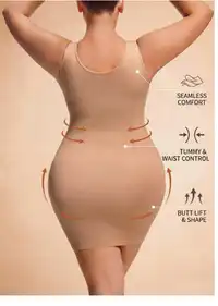 Plus Size Skin Color Sleeveless Seamless Bodycon Dress Carousel 1