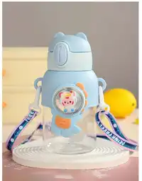 21oz Cute Cartoon Water Bottle With Lid And Straw - Leak-Proof Portable Sports Cup Carousel 9