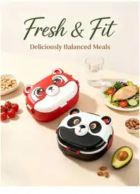 Cute Cartoon Animal Shaped Bento Box, Divided Leak-Proof Food Storage Container