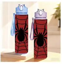 1pc 750ml/26oz 3D Printed Spider Pattern Sports Water Bottle With Straw Carousel 6