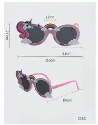 1 Pair Unicorn & Rainbow Oval Decorative Fashion Glasses For Teens Carousel 1