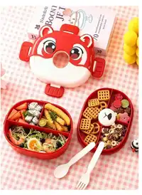 Cute Cartoon Animal Shaped Bento Box, Divided Leak-Proof Food Storage Container Carousel 4