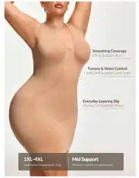 Plus Size Skin Color Sleeveless Seamless Bodycon Dress Carousel 3