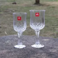 160-230ml Vintage Clear Stem Goblet Drinking Glasses Wedding Wine Glass Cup. 