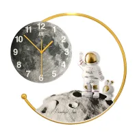 Whimsical Astronaut Moon Wall Clock Carousel 4