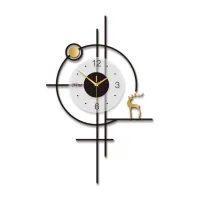 Minimalist Wall Clock with Deer and Geometric Design