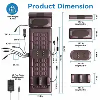 Multi-Functional Full Body Massage Mattress Mat with Heat – Electric Shiatsu Neck, Lumbar, and Foot Massager Cushion – Inflatable Waist Support & Wire Remote Control, 36W Carousel 1
