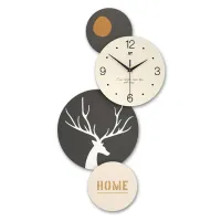 Modern Wall Clock with Deer Silhouette & "HOME" Accent Carousel 3