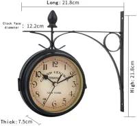 Double-Sided Vintage Wall Clock Creative Double-Sided Home Clock for Enjoying European Retro Style