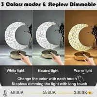 Bedroom Crystal Touch Dimming Night Light Girls Room Home Decor Aesthetics USB Bedside LED Ambient Table 3d Moon Lamp