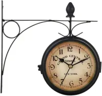 Double-Sided Vintage Wall Clock Creative Double-Sided Home Clock for Enjoying European Retro Style