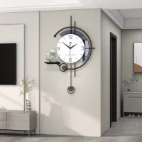Astronaut-Themed Wall Clock with Minimalist Shelf Design