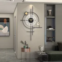 Minimalist Wall Clock with Deer and Geometric Design Carousel 1