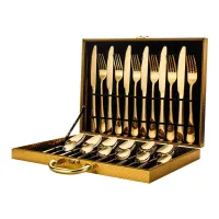 24 Piece Gold Cutlery Gift Set