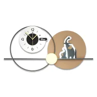 Minimalist Mother Elephant & Calf Wall Clock 