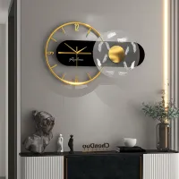 Elegant Gold Feather Accent Wall Clock