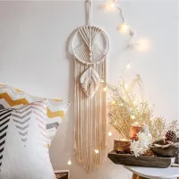 Macrame Dream Catcher Boho Home Decor Moon Ramadan Decoration Macrame Wall Hanging Baby Nordic Room Decoration for Kids Nursery