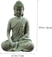 Buddha Statue Fish Tank Decoration Mini Buddhism Figurine Desk Topper Tablescape Decor Home Zen Statue Green Sandstone Thailand