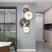 Modern Wall Clock with Deer Silhouette & "HOME" Accent Carousel 5