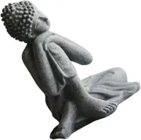 Buddha Statue Fish Tank Decoration Mini Buddhism Figurine Desk Topper Tablescape Decor Home Zen Statue Green Sandstone Thailand