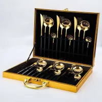 Black & Gold Cutlery Gift Set