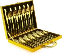 24 Piece Gold Cutlery Gift Set