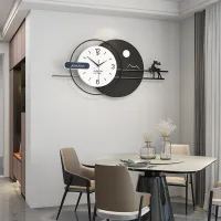 Modern Minimalist Wall Clock with Black Deer Silhouette