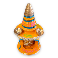 Clay Mandir Yellow - Small Carousel 1
