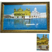 GOLDEN TEMPLE Hand Embroidered Framed
