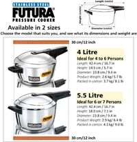 Hawkins Futura Stainless Steel Induction Pressure Cooker 5.5L Carousel 2