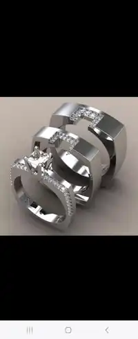 3pce silver plated ring set size 7 (clearance)