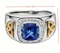 Men’s faux sapphire ring size 14