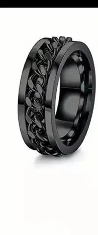 Black chain stainless steel ring size 12