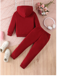  Young Girls Letter Print Minimalist Hoodie Sweatshirt And Pants Casual 2 Pieces Set Carousel 4