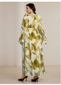 Plus Size Elegant Long Dress With Tie-Dye Pattern Carousel 1