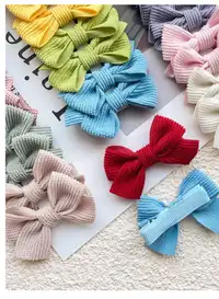 6/20/40pcs Fabric Corn Kernel Bow Hair Clips, Suitable For Babies & Toddlers Love Valentine