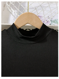 2pcs/Set Tween Girls' Casual Elegant Comfortable Simple High Collar Long Sleeve Knit Sweater  Carousel 5