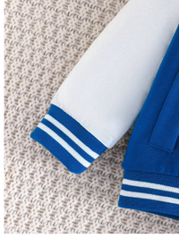  Spring And Autumn Baby Boys' Loose Baseball Jacket And Letter Printed Pants 