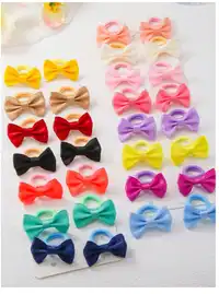 10pcs/Set Teen Solid Color Bow Scrunchies Random Colors Cute Teen Hair Ties Elastic Hair Bands  Carousel 7