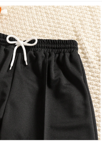 Young 2pcs Girls Teen Knitted Casual Basic Crop Top & Wide Leg Pants Set