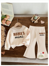 Baby Girl Casual Simple Letter Pattern Loose Knitted Soft Sweatsuit Set 